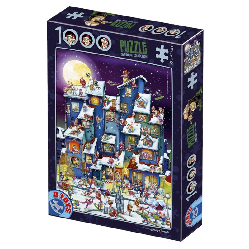 Set 2 x Puzzle 1000 Piese, D-Toys, Petrecerea lui Mos Craciun