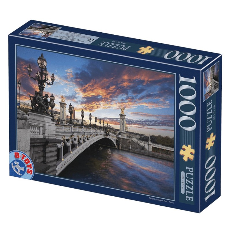 Set 2 x Puzzle 1000 Piese D-Toys, Podul Alexandru al III-lea, Paris