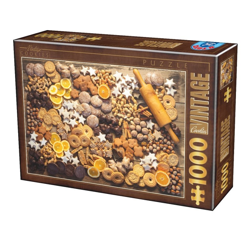 Set 2 x Puzzle 1000 Piese, D-Toys, Prajituri de Craciun