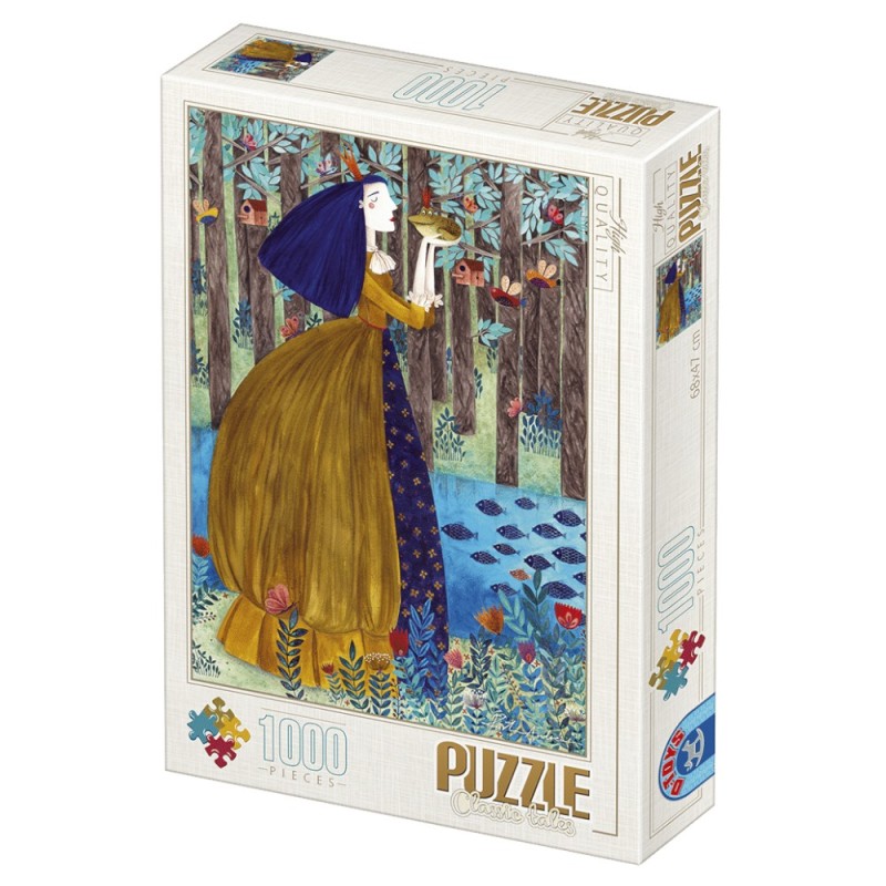 Set 2 x Puzzle 1000 Piese D-Toys, Printesa si Broscoiul de Kurti Andrea