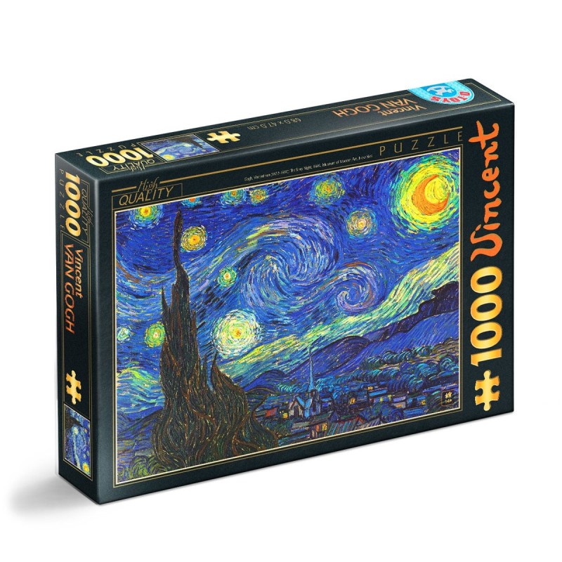 Set 2 x Puzzle 1000 Piese D-Toys, Vincent van Gogh, The Starry Night, Noapte instelata