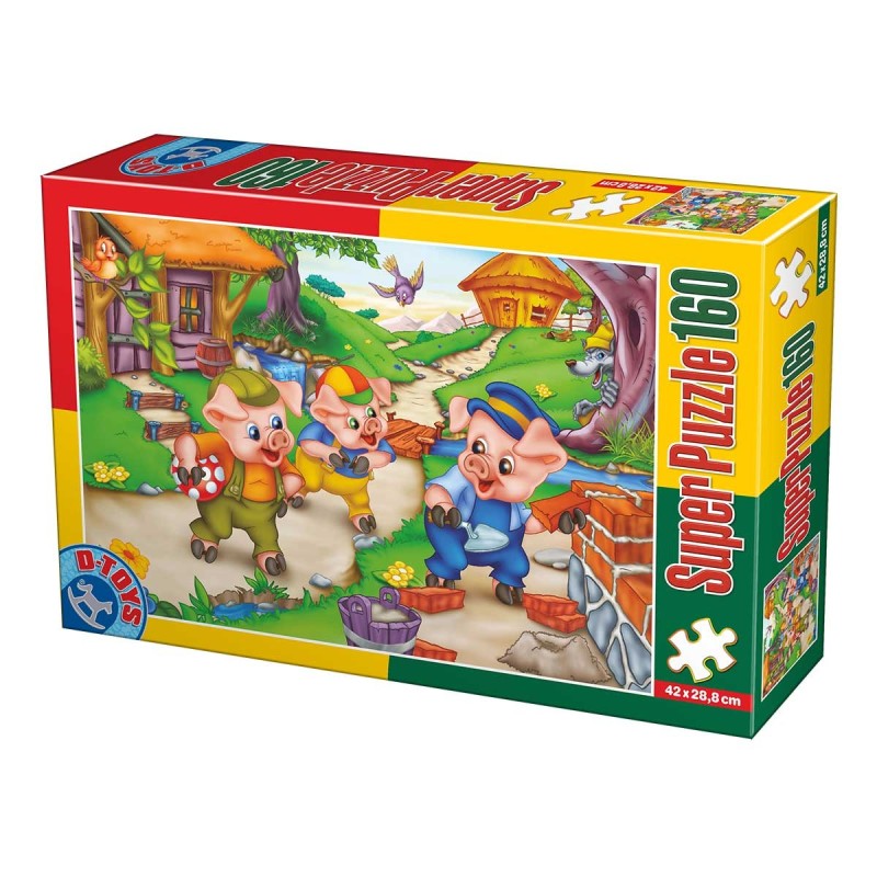 Set 2 x Puzzle 160 Piese, D-Toys, Cei Trei Purcelusi