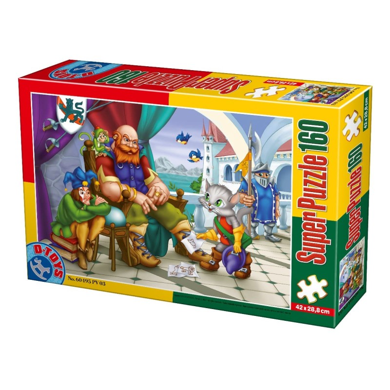 Set 2 x Puzzle 160 Piese, D-Toys, Motanul Incaltat