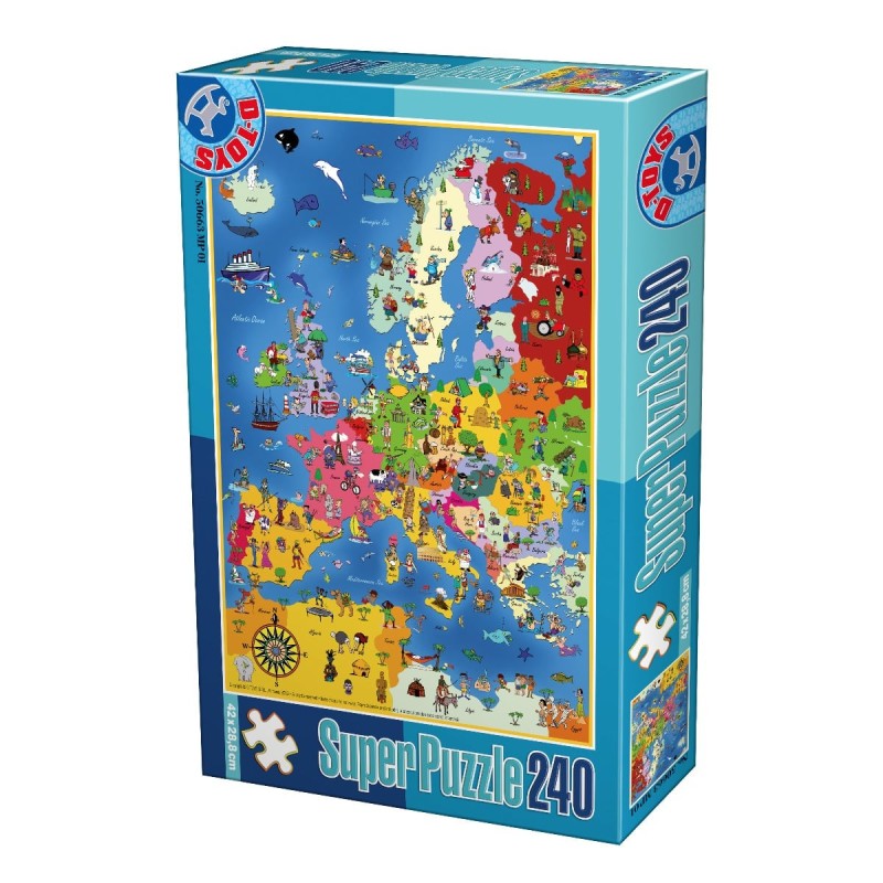 Set 2 x Puzzle 240 Piese, D-Toys, Harta Europa