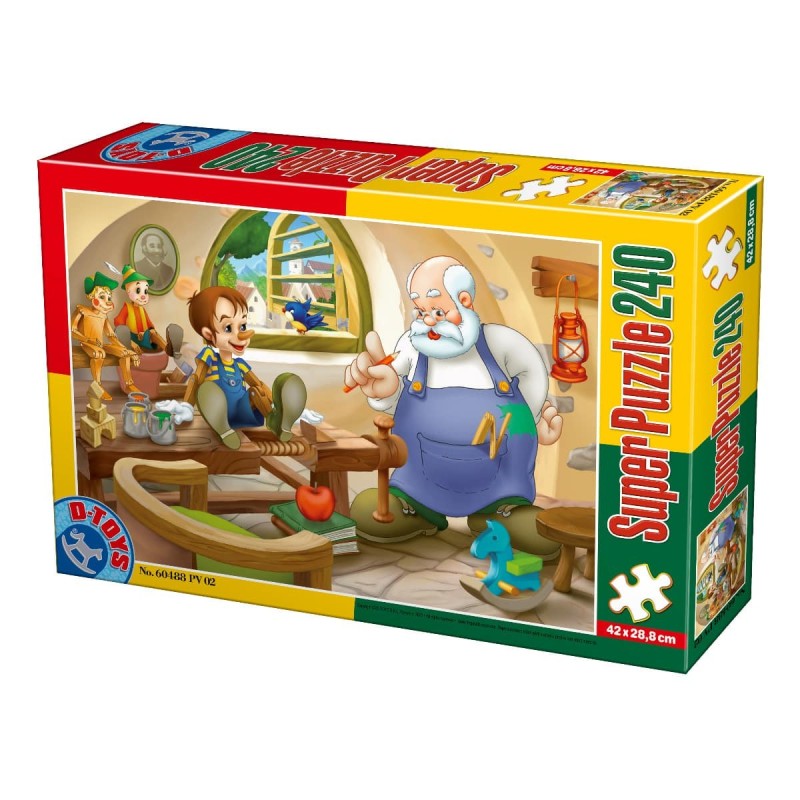Set 2 x Puzzle 240 Piese, D-Toys, Pinocchio