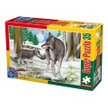 Set 2 x Puzzle 35 Piese, D-Toys, Animale Salbatice, Lupi