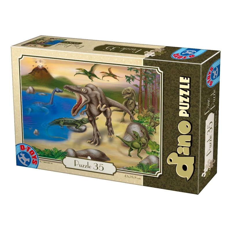 Set 2 x Puzzle 35 Piese, D-Toys, Dinozauri