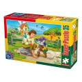 Set 2 x Puzzle 35 Piese, D-Toys, Motanul Incaltat