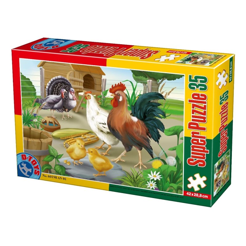 Set 2 x Puzzle 35 Piese, D-Toys, Pasari de Curte