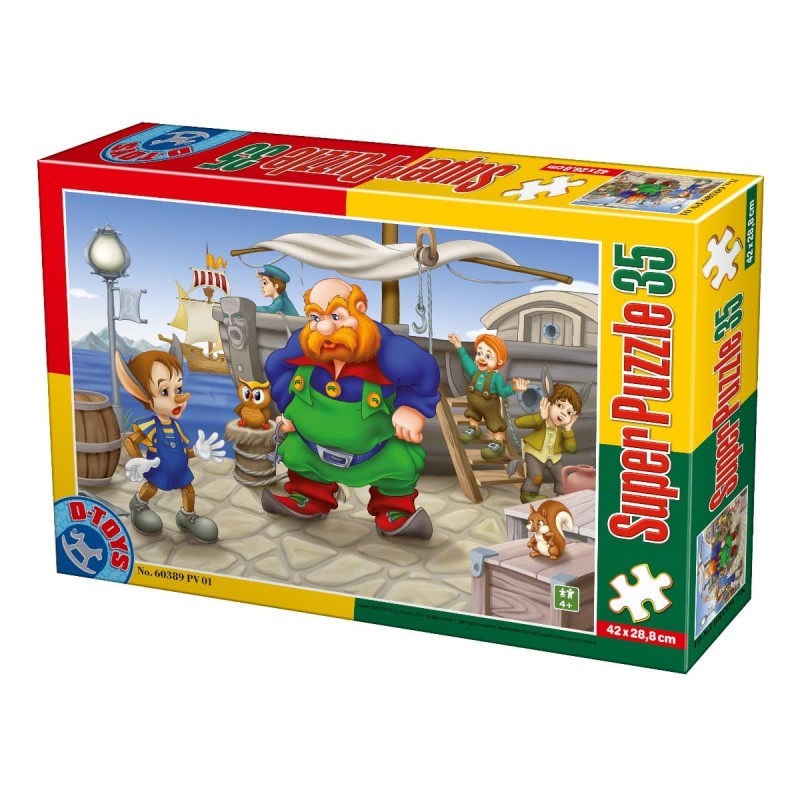 Set 2 x Puzzle 35 Piese, D-Toys, Pinocchio