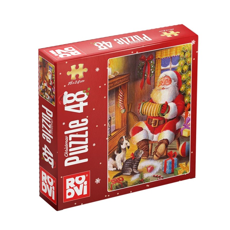 Set 2 x Puzzle 48 Piese, Roovi, Craciun, Rosu
