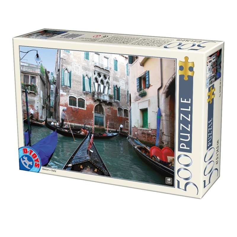 Set 2 x Puzzle 500 Piese, D-Toys, Gondole, Venetia