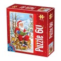Set 2 x Puzzle 60 piese, D-Toys, Mos Craciun Citind Povesti