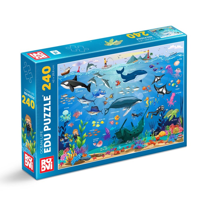 Set 2 x Puzzle Educational 240 Piese, Roovi, Animale din Ocean