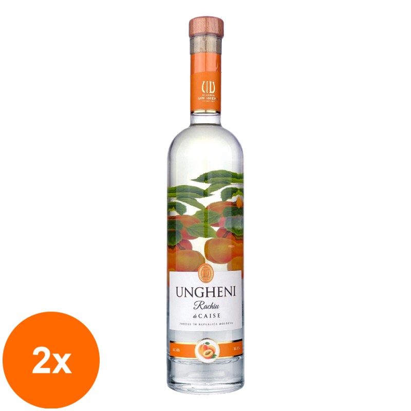 Set 2 x Rachiu de Pere Vinaria Ungheni, 40% Alcool, 0.5 l