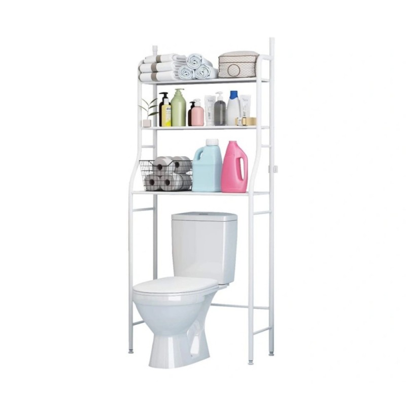 Set 2 x Raft de Depozitare pentru Baie, 3 Polite, 47 x 25 x 155 cm