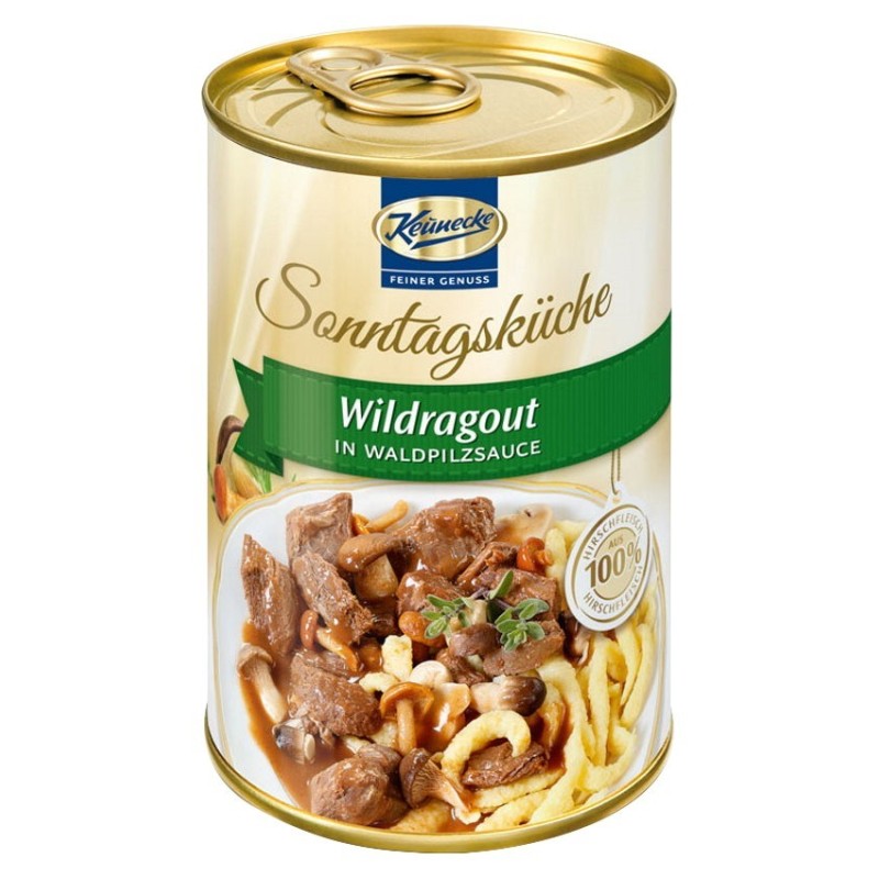 Set 2 x Ragu de Vanat in Sos de Ciuperci Salbatice, 400 g, Keunecke