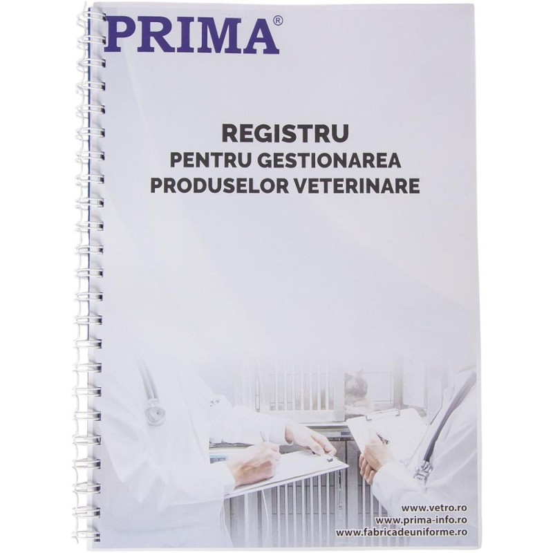 Set 2 x Registru Gestionare Produse Veterinare, Prima, A4, 100 File