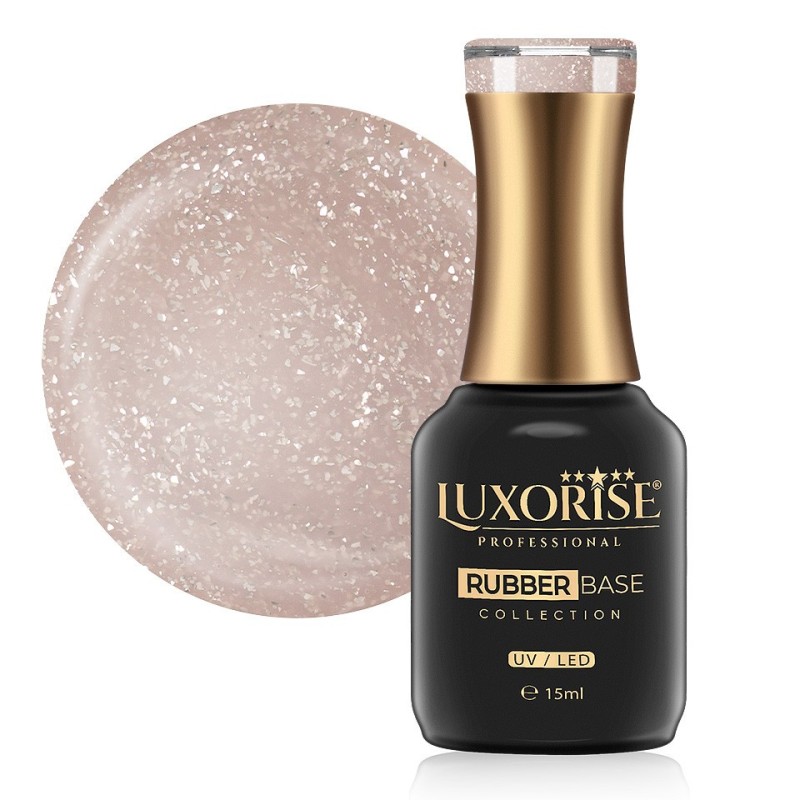 Set 2 x Rubber Base Luxorise Glamour Collection, Golden Moments 15 ml