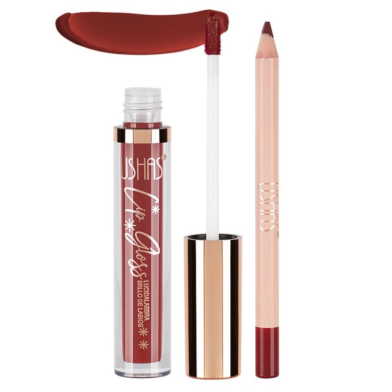 Set 2 x Ruj Lichid Mat si Creion Contur Buze Ushas, 03