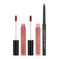 Set 2 x Ruj Lichid Mat si Lip Gloss si Creion Contur Buze Qibest, 04