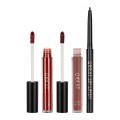 Set 2 x Ruj Lichid Mat si Lip Gloss si Creion Contur Buze Qibest 10