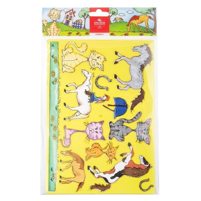 Set 2 x Sablon Animale, Ferma II, 31 X 20 cm, Koh-I-Noor