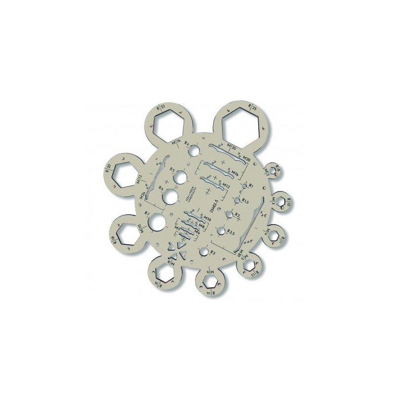 Set 2 x Sablon Surub si Piulita, Forma Rotunda