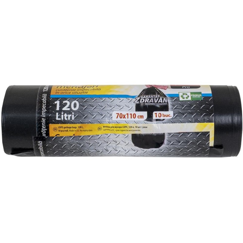 Set 2 x Saci Menajeri, 70 x 110 cm, 120 l, Negri, 10 Bucati