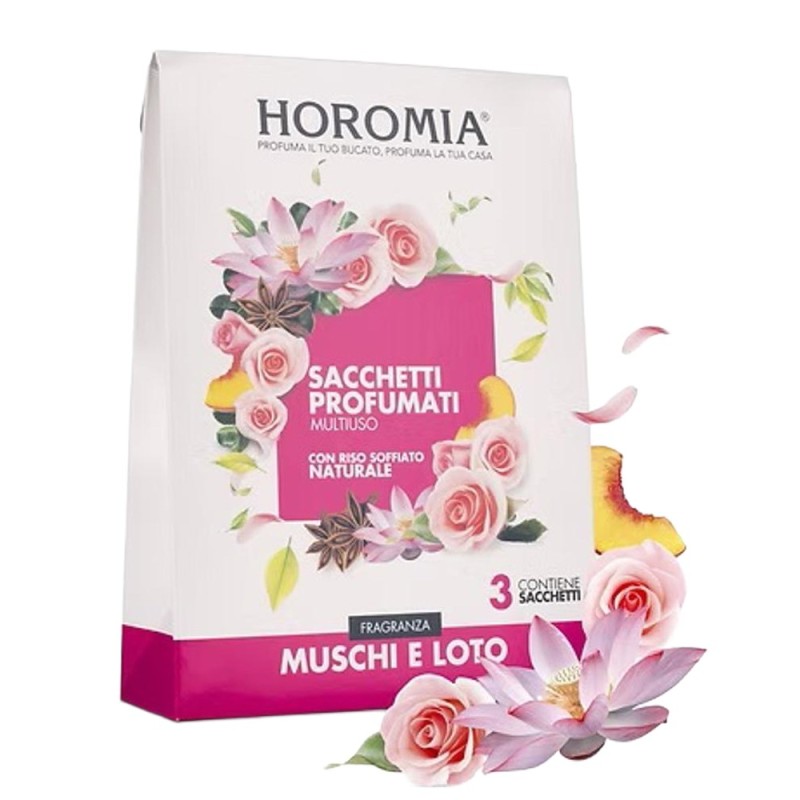Set 2 x Saculeti Parfumati cu Orez Muschi si Lotus, Horomia, 3 Bucati