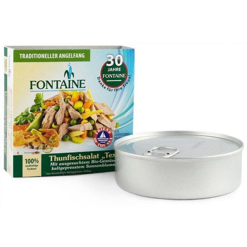 Set 2 x Salata de Ton Texas cu Legume Bio si Ulei de Floarea Soarelui Presat la Rece, Fontaine, 200 g