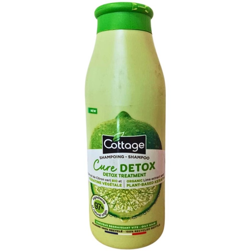 Set 2 x Sampon Cottage Detox, pentru Par Gras, cu Lime si Keratina, 250 ml