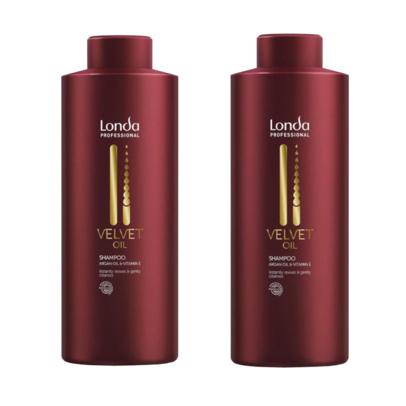 Set 2 x Sampon Londa Professional Velvet Oil, cu Ulei de Argan, 1000 ml