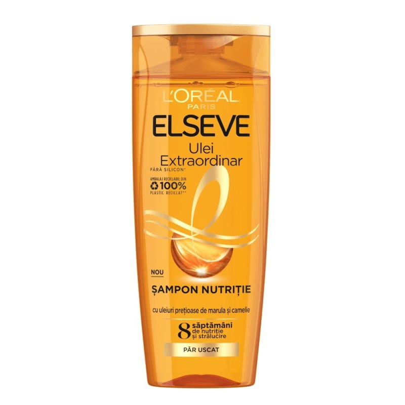 Set 2 x Sampon Nutritiv Par Uscat, L'Oreal Paris Elseve Ulei Extraordinar, 285 ml