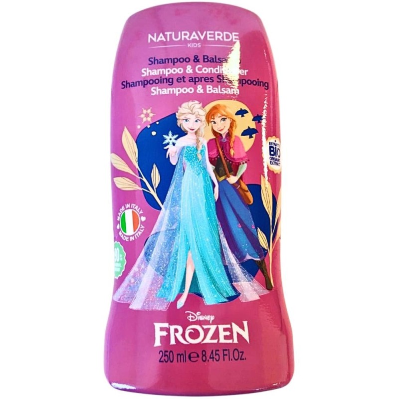 Set 2 x Sampon si Balsam Naturaverde Kids Disney Frozen 2, cu Mosc Alb, pentru Copii, 250 ml