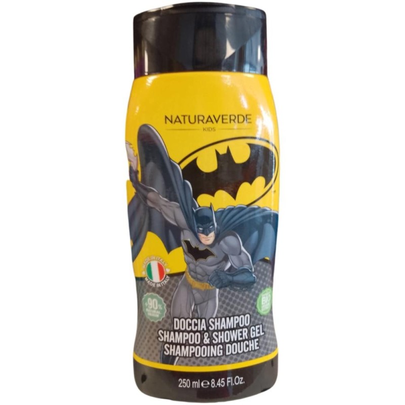 Set 2 x Sampon si Gel de Dus Naturaverde Kids Batman Blue Energy, cu Extract de Musetel si Galbenele, 250 ml