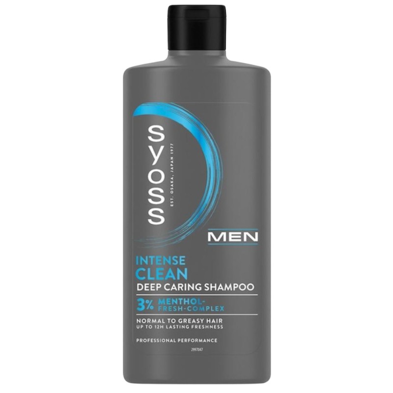 Set 2 x Sampon Syoss Men Clean & Cool, pentru Par Normal spre Gras, Barbati, 440 ml