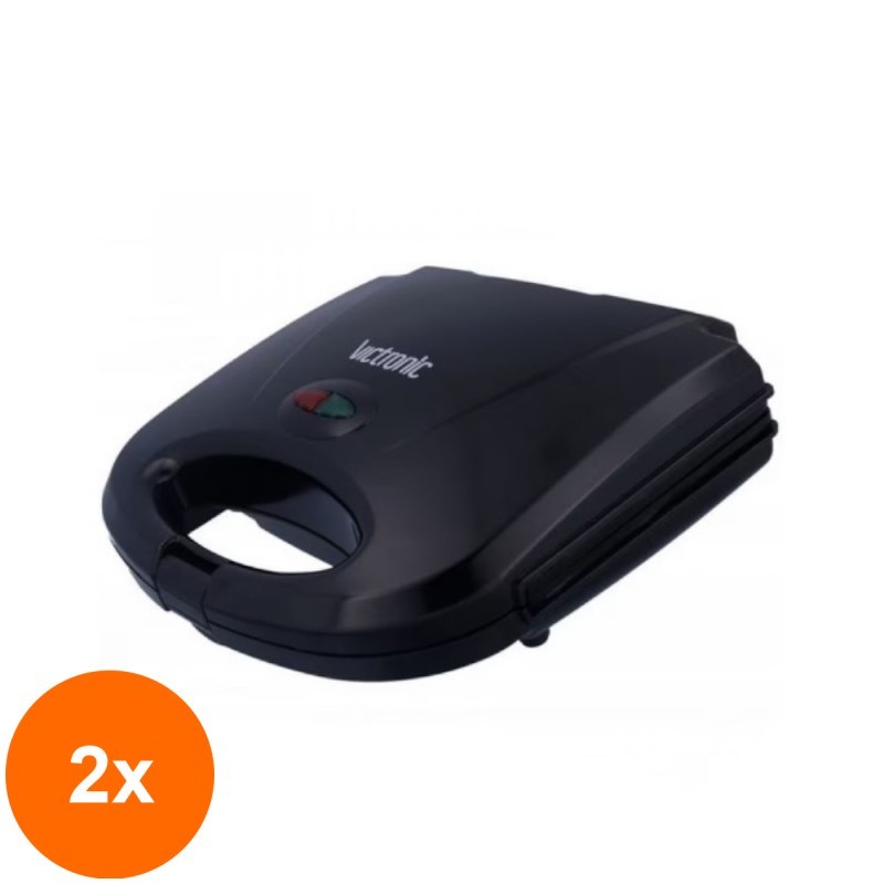 Set 2 x Sandwich Maker, Victronic, cu Plita Antiaderenta, 750 W