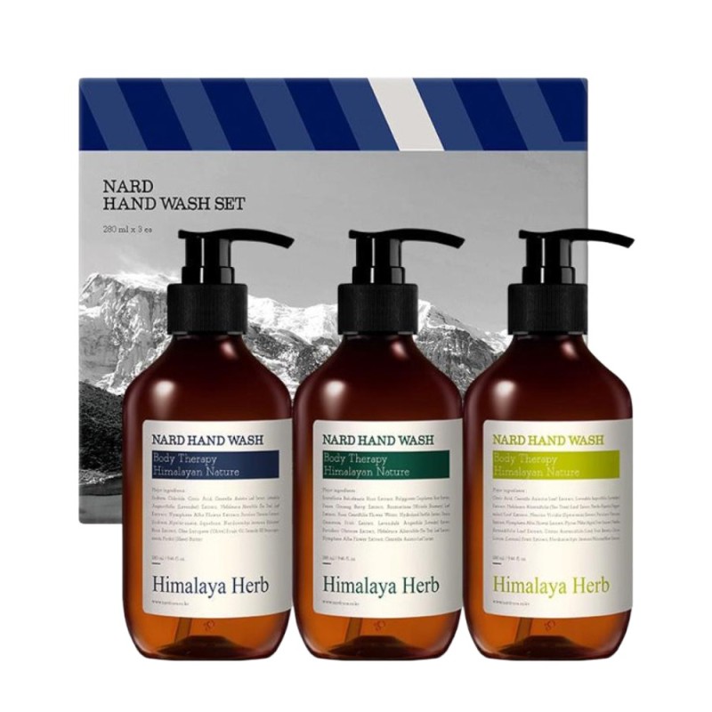 Set 2 x Sapun Lichid Nard Himalaya, Lavender cu Mosc, Arbore de ceai cu Rozmarin, Lamaie cu Menta, 3 Bucati x 280 ml