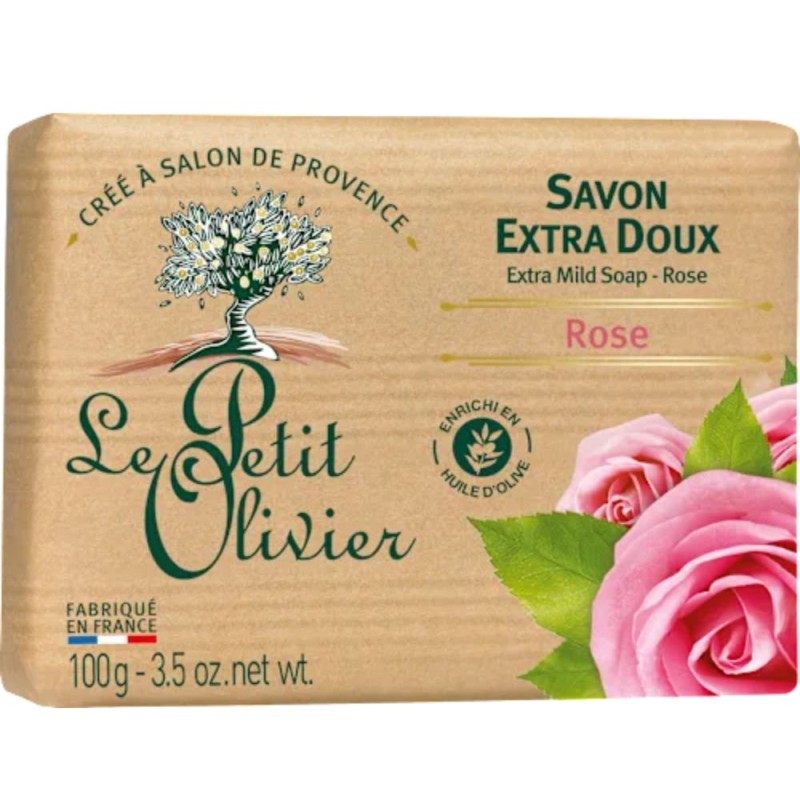 Set 2 x Sapun Solid Le Petit Olivier, Trandafir, 100 g