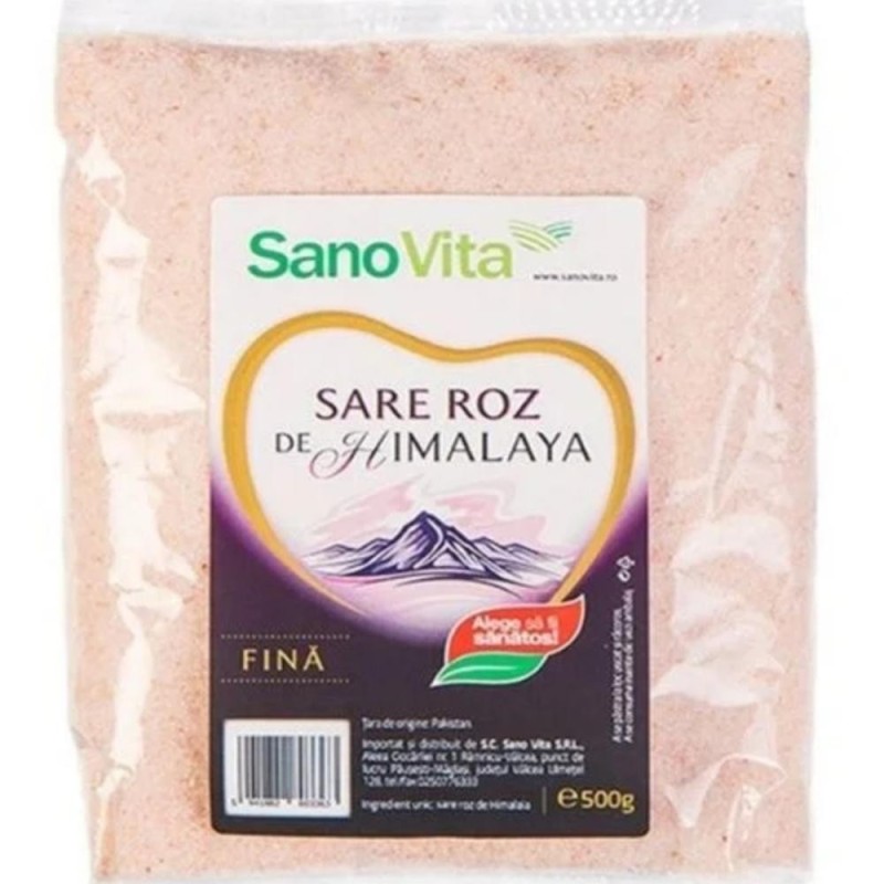 Set 2 x Sare Roz de Himalaya Fina Iodata, Sanovita, 500 g
