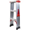 Set 2 x Scara Dubla din Aluminiu, 2 × 3 trepte, Pliabila, Max 150 kg, Z-tools