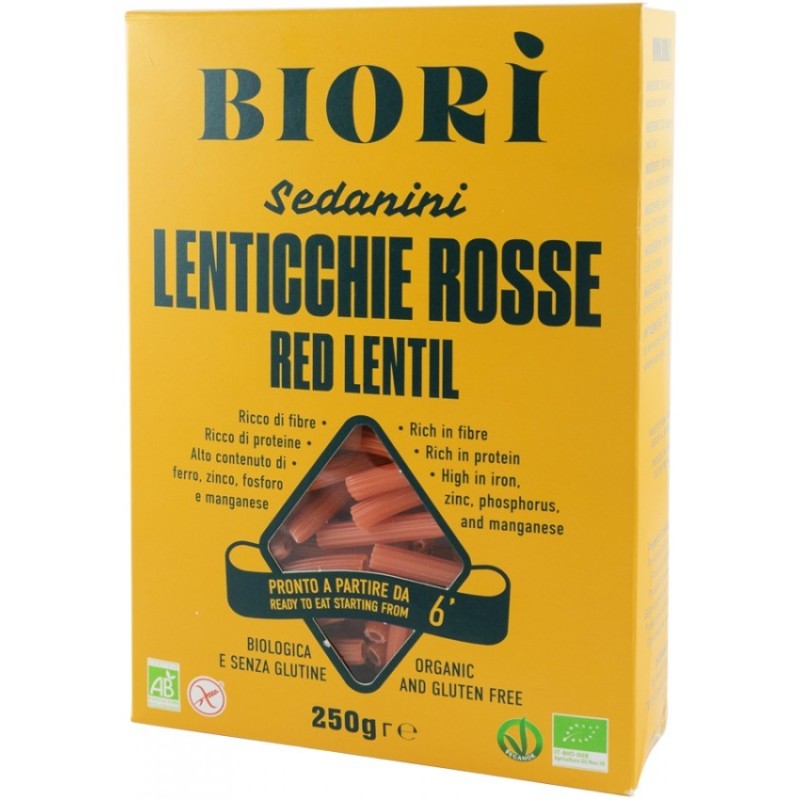 Set 2 x Sedanini BIO din Linte Rosie, 250 g, Biori