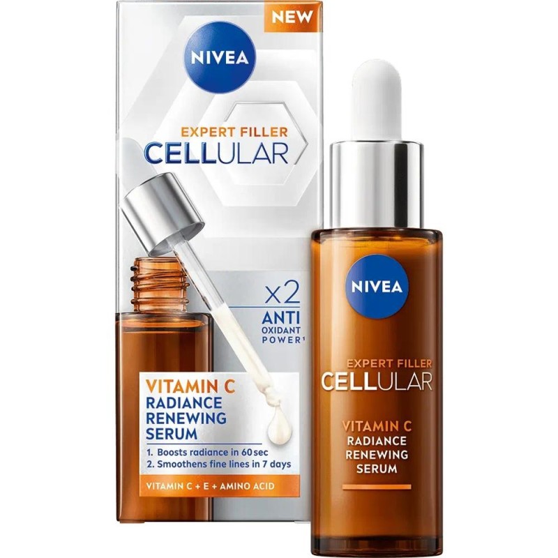Set 2 x Ser pentru Fata Nivea Cellular Expert Filler, cu Vitamina C, 30 ml