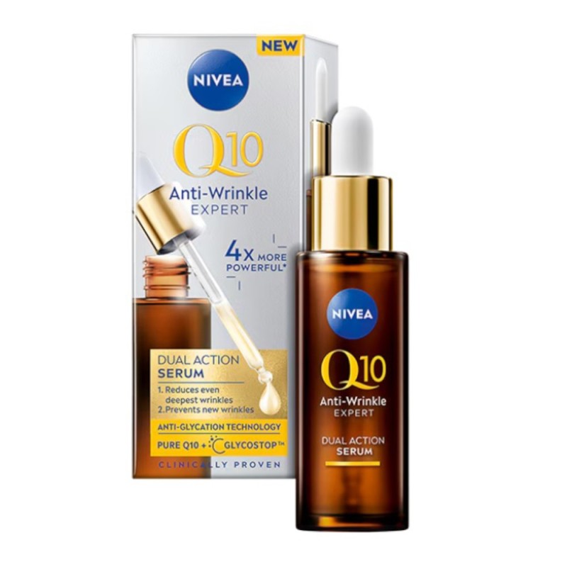 Set 2 x Ser pentru Fata, Nivea Q10 Dual Action, Anti-rid si Anti-glicatie, 30 ml