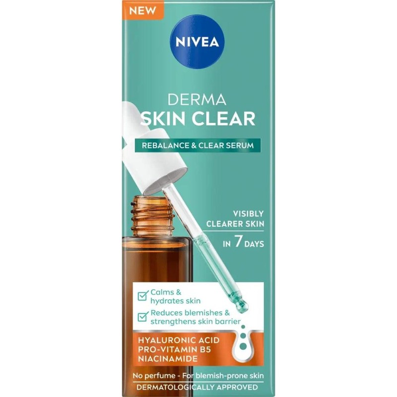 Set 2 x Ser pentru Regenerarea Tenului Nivea Derma Clear, 30 ml