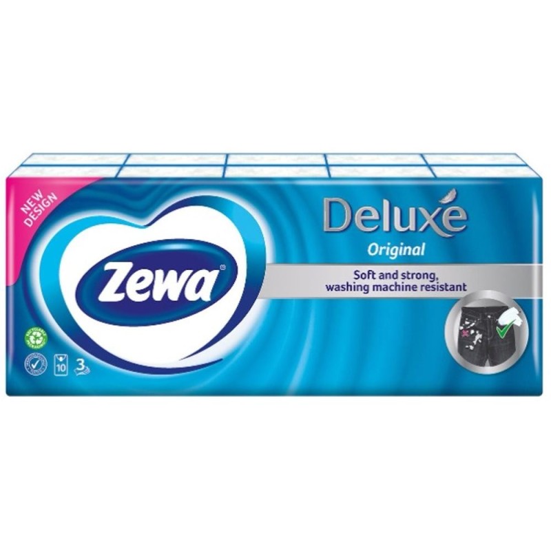 Set 2 x Servetele Nazale, 3 Straturi, Original Normal, Zewa, 10 Pachete x 10 Batiste