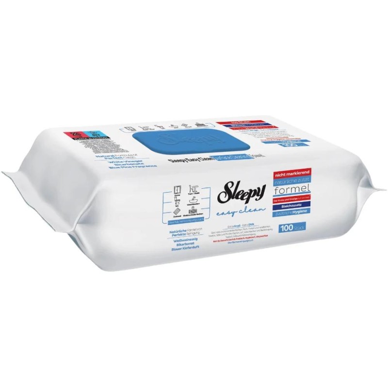 Set 2 x Servetele Umede Multisuprafete Sleepy Easy Clean, Bleach Additive, 100 Bucati