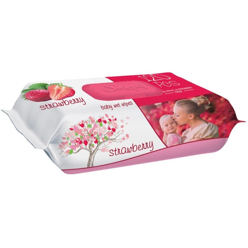 Set 2 x Servetele Umede Sleepy, Capsuni, 120 Bucati