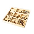 Set 2 x Set Decoratiuni din Lemn, 10 x 10 cm